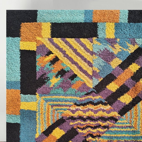 1980s Missoni geometrisch patroon vloerkleed, Multi Color, Vloerkleden en tapijten, Textiel, Geel, Abstract (foto 10 van 14)