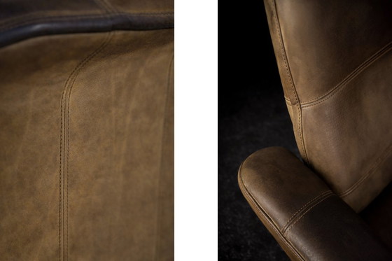 Image 1 of Originele vintage brutalistische DS-50 loungestoel van De Sede, bekleed met buffelleer, jaren 70.