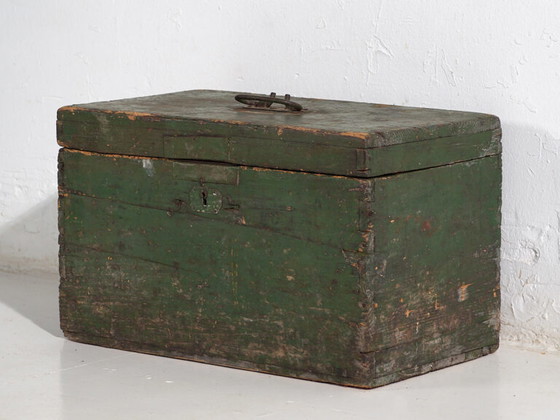 Antieke groene kist (ca. 1920) #74 – Ladekasten, Rustic (photo 19 of 28)
