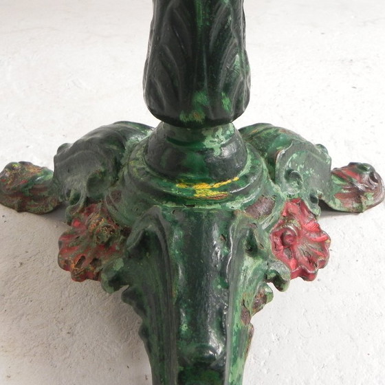 Image 1 of Bistro table with cast iron legs and marble top, 1920s