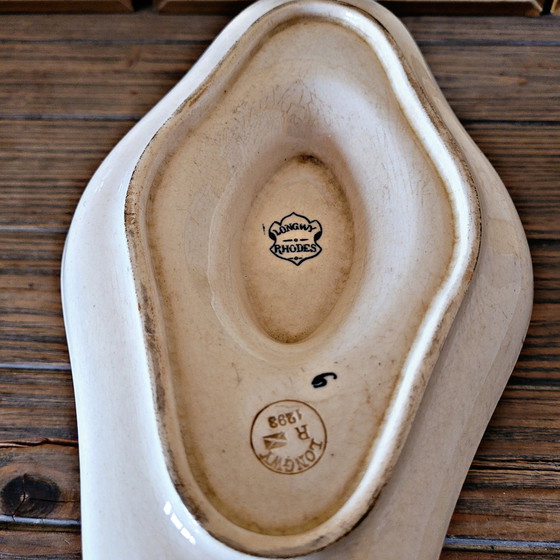 Image 1 of Salsera Longwy Terre de Fer Rhodes, finales del siglo XIX, decoración azul