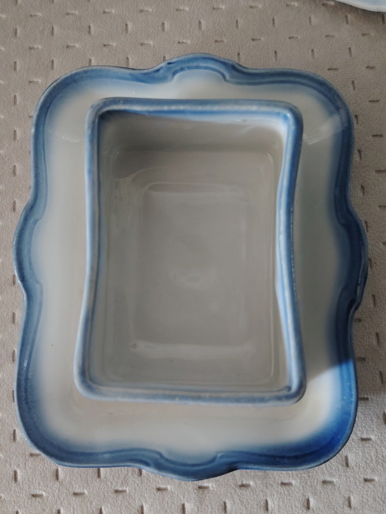 Image 1 of Burriera antica di Delft, blu, dipinta a mano, Olanda, Paesi Bassi, paesaggio