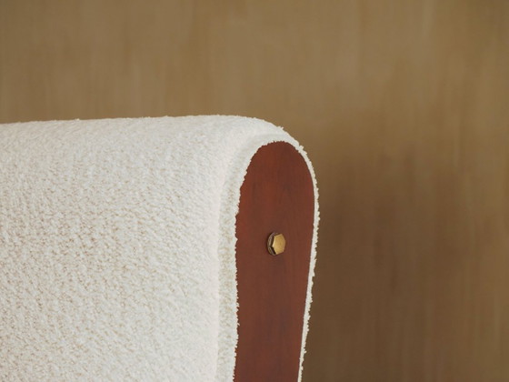 Image 1 of Pair of Italian 1960's modern walnut & boucle armchairs