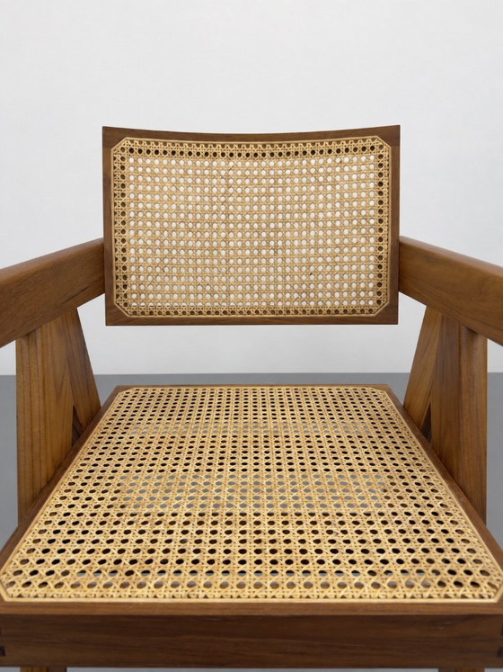 Juego de 2 Capitol 051 Complex Cassina, Pierre Jeanneret Poltrona, Teak, Rattan – Sillas de comedor, Wood (photo 7 of 7)