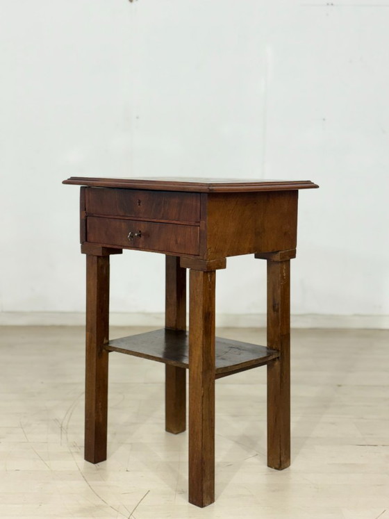 Image 1 of Antieke Biedermeier/Gründerzeit naaitafel - uniek exemplaar met sterinleg