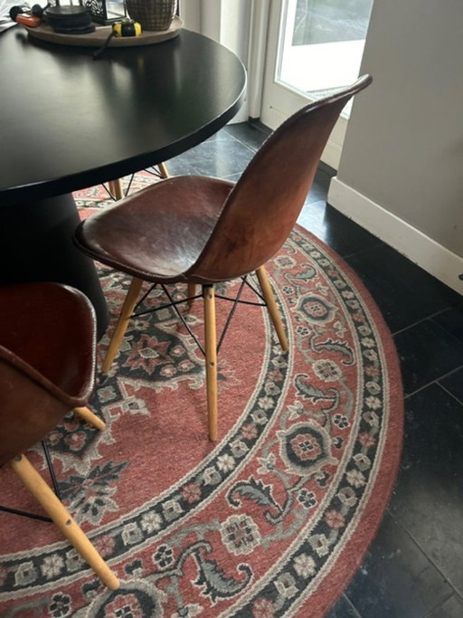 5 x lederen kuipstoelen van Sol y Luna, opknappers!