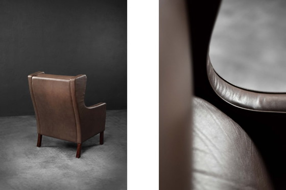 Image 1 of Poltrona danese moderna in pelle marrone di metà secolo, anni '60