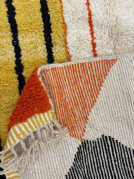 Image 1 of Marokkaans handgemaakt wollen tapijt 160x250 cm – Beni Ourain stijl kleurrijk Berber tapijt