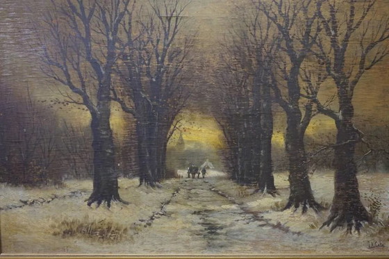 Painting "Winter Landscape". – Paintings & Drawings, Wood (photo 3 of 5)