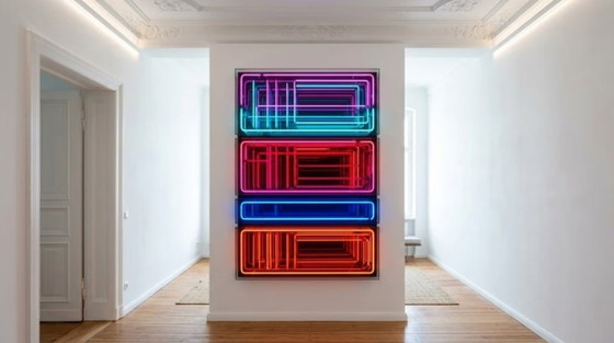 Arte Oggetto 3D Ipermoderna Astratta Visiva 80x120 cm Arte Processuale Pop Art, Stampe artistiche, Plexiglass (foto 3 di 4)
