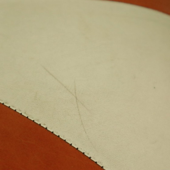 Image 1 of Round Vintage Pouf Skai Orange Cream