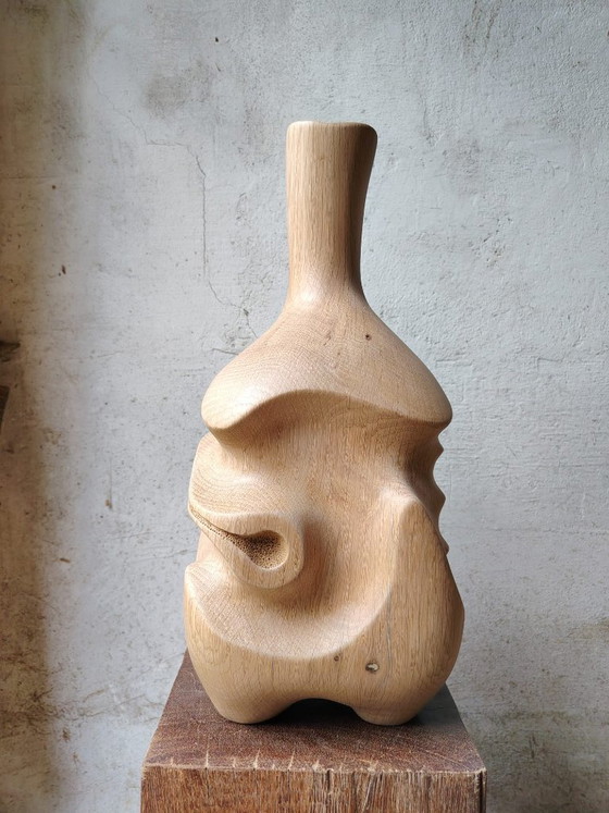 Vaso scultoreo in rovere massiccio – Pezzo unico – retroDom, Vasi, Legno (photo 3 of 14)