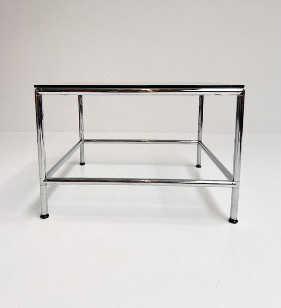 Tavolino da caffè quadrato in vetro, 71 x 71 cm, anni '90 – Tavolini da caffè, Metal (photo 9 of 13)