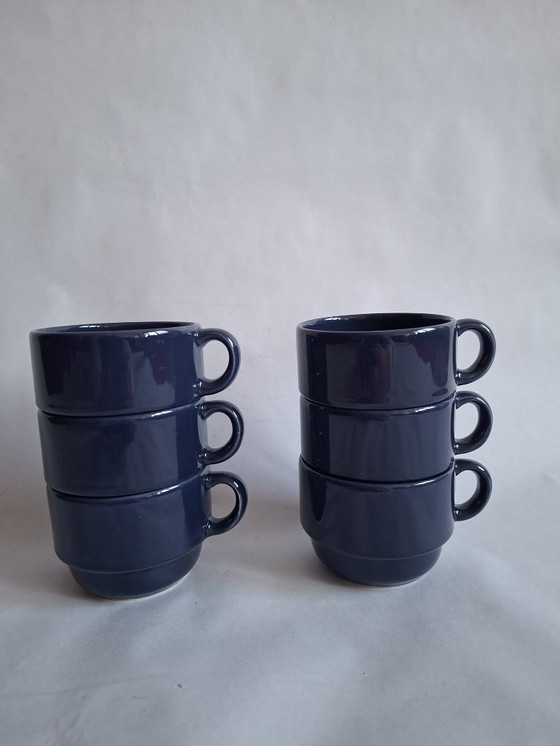 Image 1 of 6 tazze da caffè blu scuro