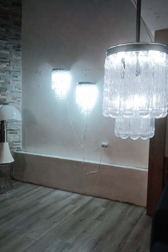 Image 1 of Ensemble de luminaires verre de Murano par Venini 1970s