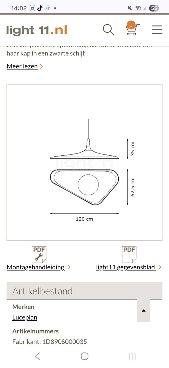 Image 1 of Luceplan Soleil Noir pendant lamp