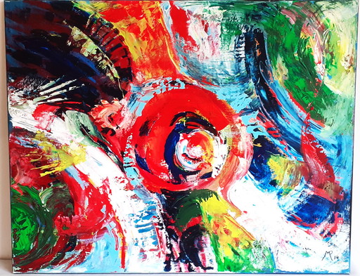 Tableau unique intitulé 'Wink' par l'artiste peintre inconnu "Mp"