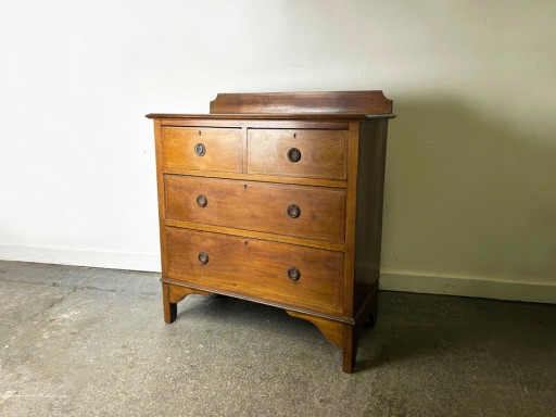 Commode ancienne de style édouardien en acajou incrusté, à 5 tiroirs, vers 1900 – ladekasten, Metal, Wood