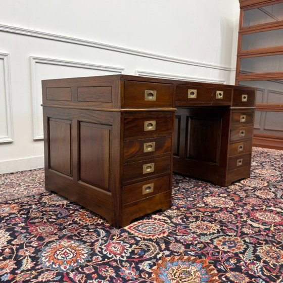 Classic English Desk with Black Leather – Wood (photo 5 of 18)