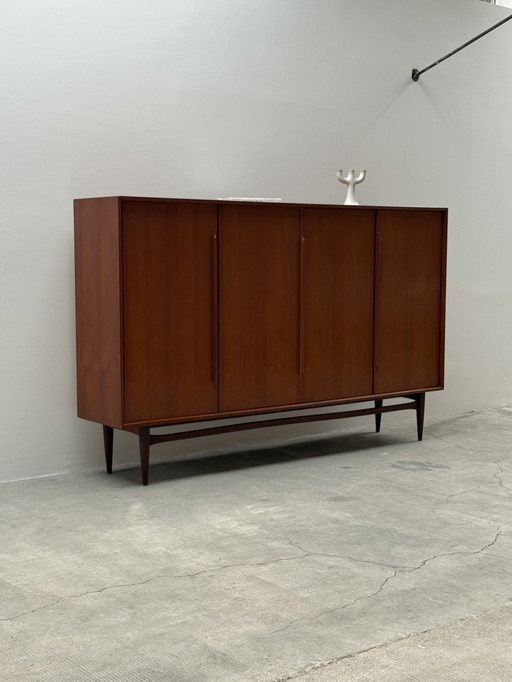 Heinrich Riestenpatt Teak Holz Highboard 225cm, Deutschland 1960er Jahre