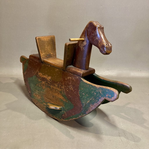 Cheval à Bascule en Bois 1950