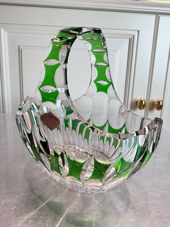 Nachtmann Cristallo al Piombo – Cesto di Cristallo Verde con Manico – 24 % Ossido di Piombo – Ciotole (photo 2 of 8)