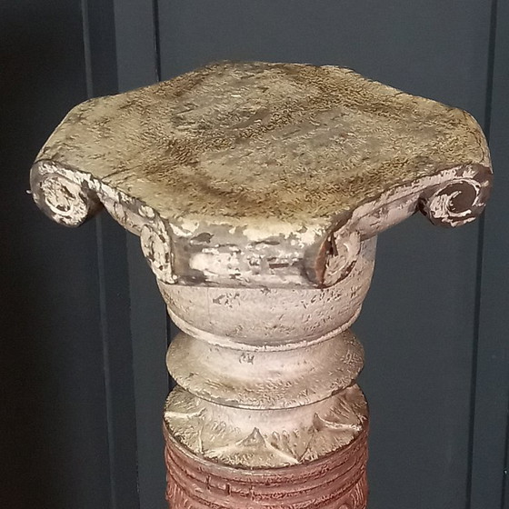 French vintage pedestal in a classic style, Column, Wood, Beige, Klassiek (photo 13 of 14)