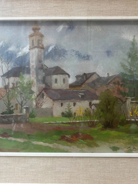 Oil Painting on Board, Landscape by Mario Bettinelli, 1930s, Paintings & Drawings (photo 3 of 11)