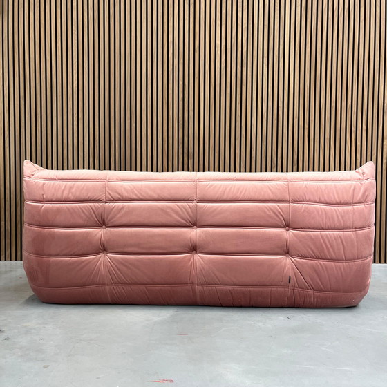 Image 1 of Ligne Roset Togo Three Seater Pink Microfiber