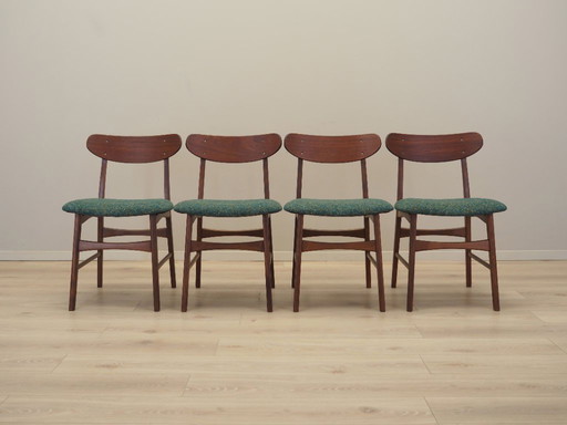 Set di quattro sedie in teak, design danese, anni '70, produzione: Danimarca