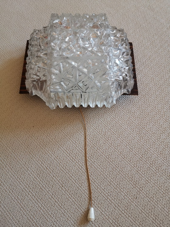 Image 1 of Mid-century frosted glass wall lamp