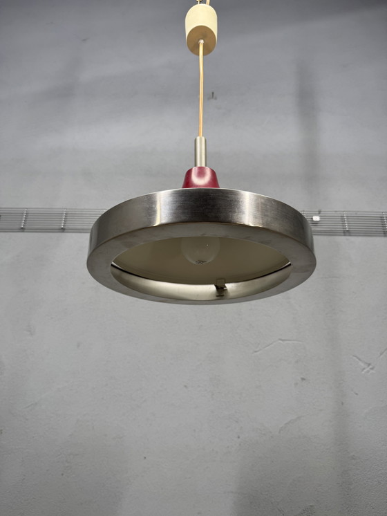 Image 1 of Red metal pendant lamp 1960s