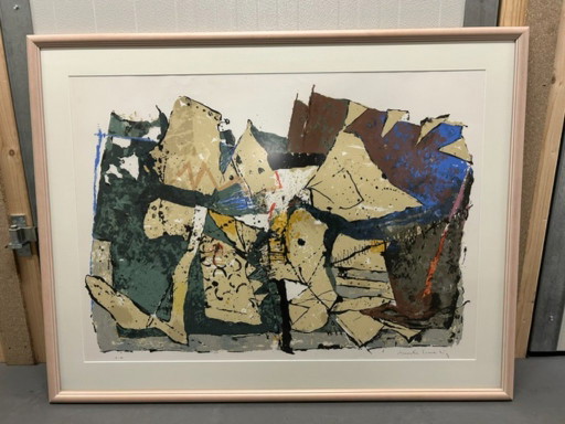 Abstracte Lithografie (Epreuve d'Artiste) - Beniti Cornelis – lithos zeefdrukken, Paper