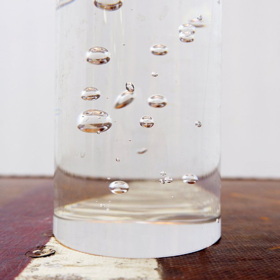 Image 1 of Glass lamp with air bubble pattern, "Daum France" style, circa 1975