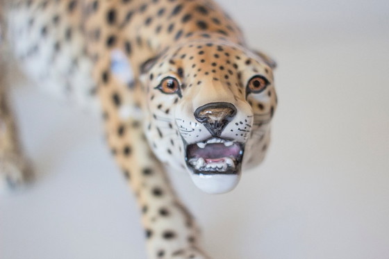 Image 1 of Leopardo Ronzan d'epoca - Ceramica dipinta a mano - Italia 1970 ca.