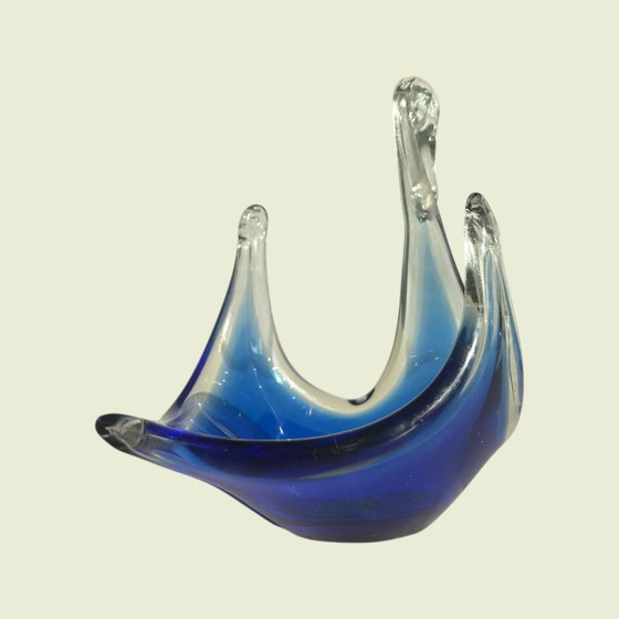 Image 1 of Murano Swan - G. Savarese - Blue/Clear Glass - Italy - Handmade