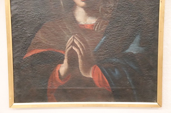 Image 1 of Artiste de l'école italienne, Madone en prière, huile sur toile, XVIIIe siècle