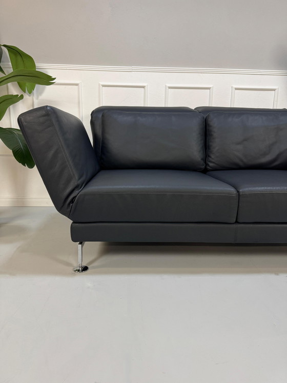 Image 1 of Divano Brühl Moule in pelle nero-blu, pezzo da esposizione