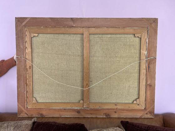 Image 1 of Large signed Danish landscape ca. 1910 – Børge Nyrop – oil on canvas – original gilded frame