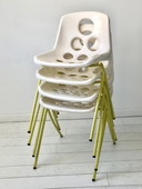 4 Chaises d'Extérieur Empilables Design M. Paris pour Sicopal 1972