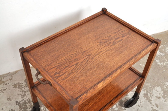 Image 1 of Vintage eiken trolley / serveerwagen jaren 50