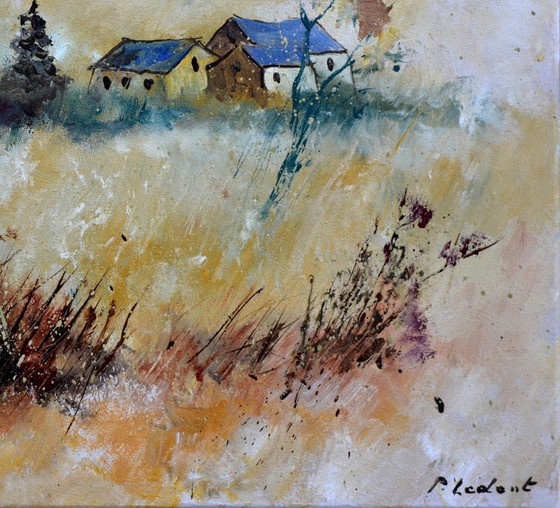 Unas pocas viviendas en un lugar tranquilo. – Pinturas y dibujos, Canvas (photo 4 of 5)