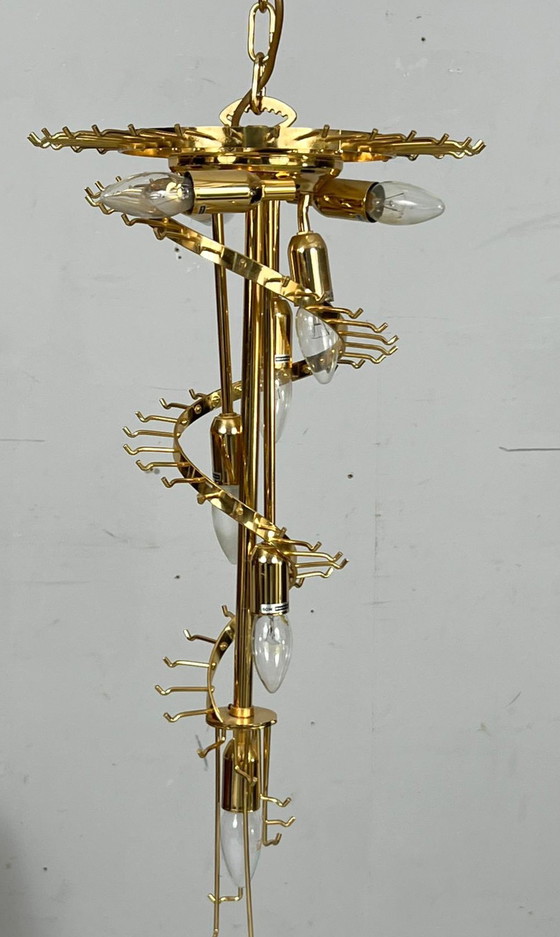 Image 1 of  Gran araña/lámpara de techo de Paolo Venini, cascada, cristal de Murano, Italia, años 70