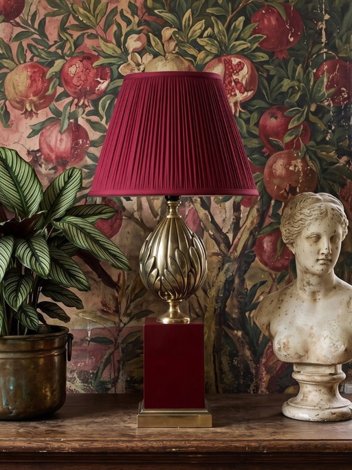 Grande Lampe Vintage Le Dauphin Modèle Vérone en Laiton, Années 1970 – tafellampen, Brass (photo 2 of 15)