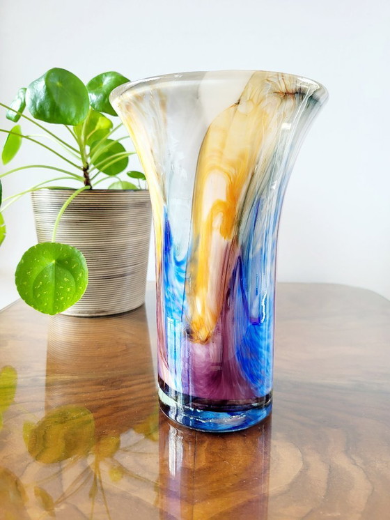 Image 1 of Michèle Luzoro vaas, multicolor, jaren 80, Frankrijk