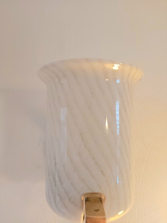 Murano-Wandleuchte mit Wirbelmuster – Wandleuchten, Metal, Murano Glass, Vintage (photo 4 of 5)