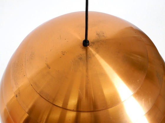 Image 1 of Lampe à suspension originale à lattes de cuivre des années 1960 par Hans-Agne Jakobsson pour Markaryd. Fabriqué en Suède
