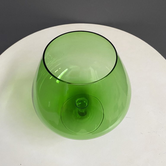Image 1 of Empoli green large cognac glass shape vase 1960s