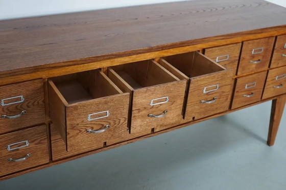 Image 1 of Armario de farmacia/archivador antiguo de roble holandés, años 50