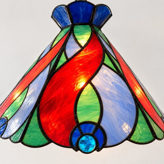Set di 2 Lampade a sospensione colorate stile Tiffany – Vetro colorato – Look vintage – Glass (photo 5 of 9)